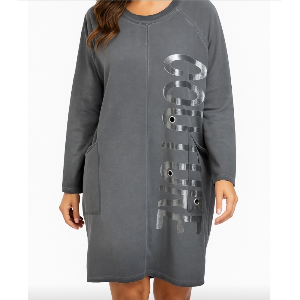 Bella Amore Made In Italy Lagenlook Oversized Shirt Dress